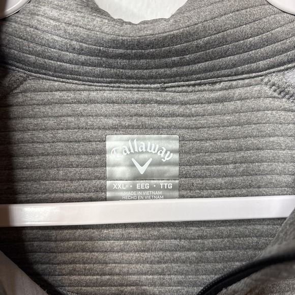 Callaway Men's Quarter Zip Pull Over Heather Gray XXL Regular - Picture 3 of 7